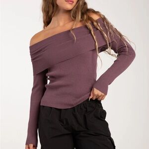 RSQ Womens Off The Shoulder Sweater